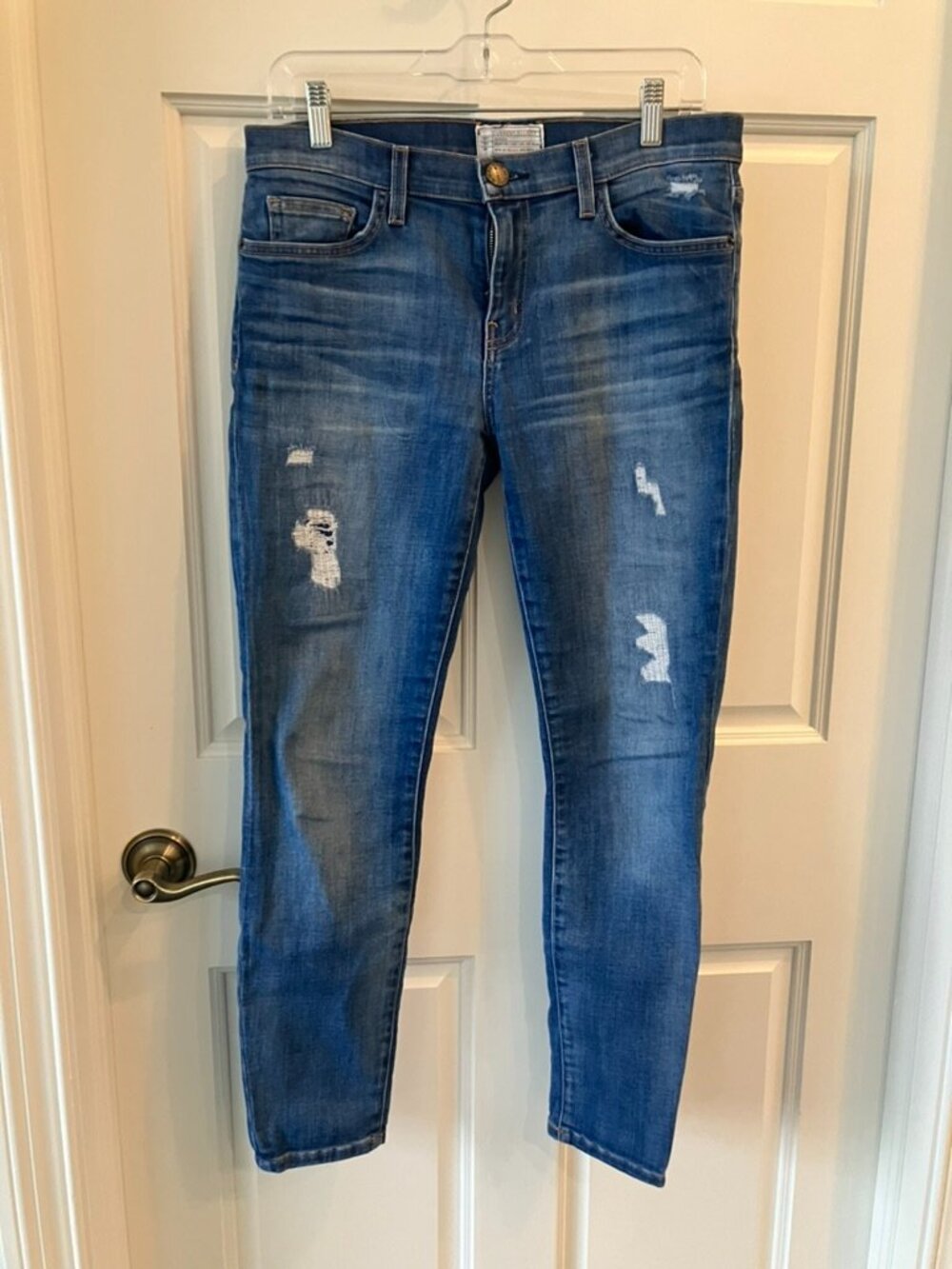 Current Elliot Distressed Straight Leg Jeans Size 30